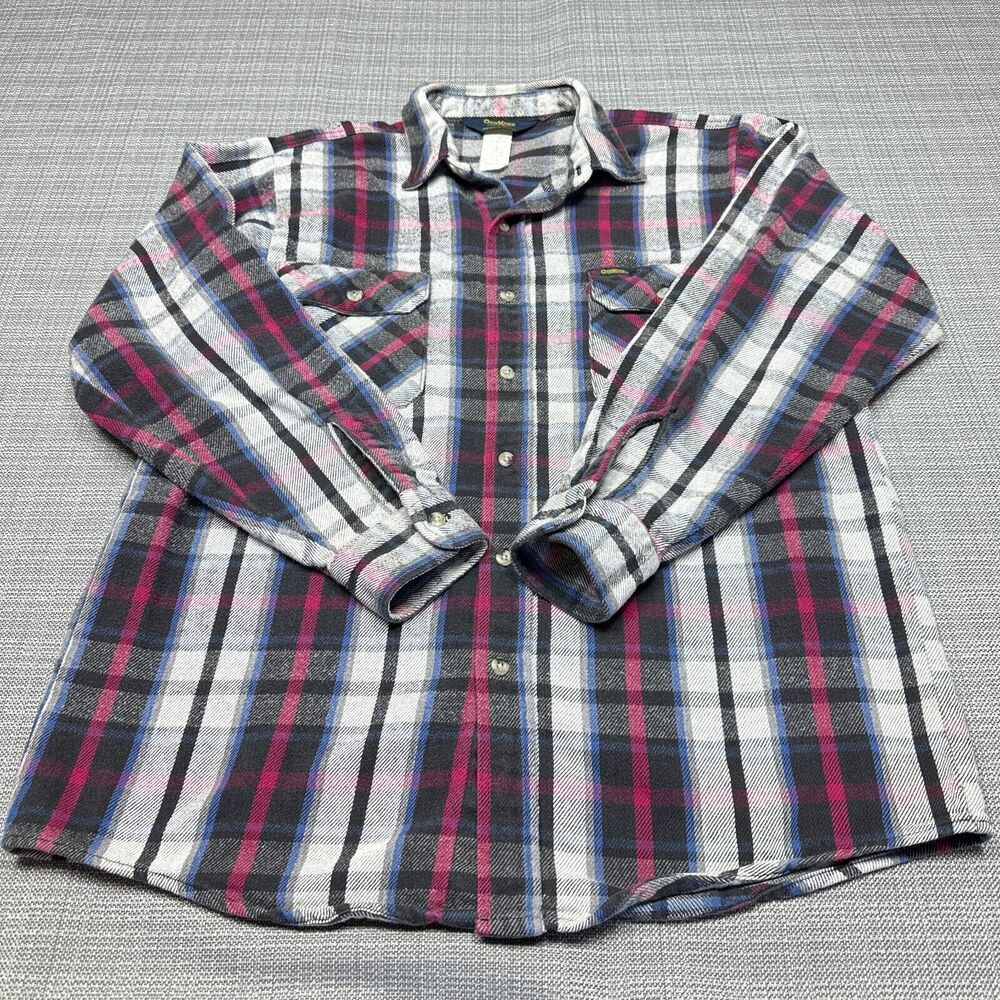 Vintage Oshkosh B Gosh Flannel Shirt Men Large Plaid Button Up Outdoors Gorpcore